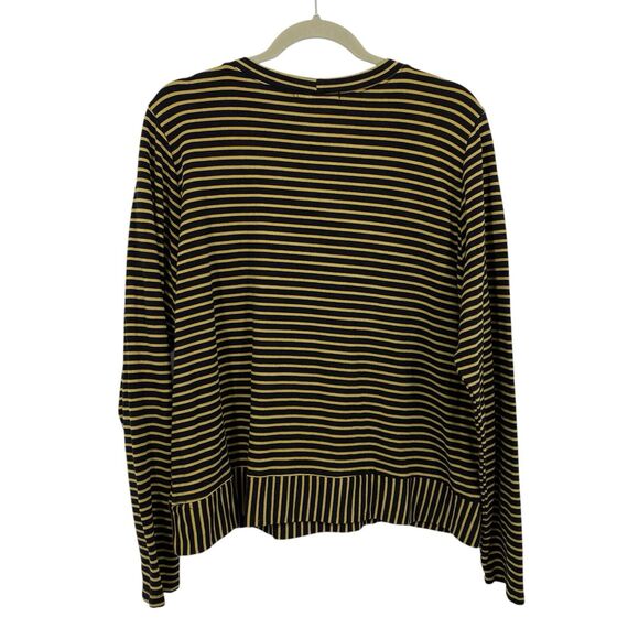 Cut Loose Top Women Size XL Gold Black Striped Long Sleeve Pullover - Picture 4 of 8